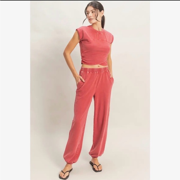 Relaxed High-Rise soft Jogger Pants - Rose - Picture 4 of 6